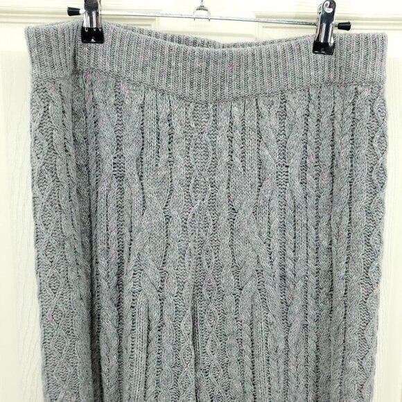 Something Navy Wool/Cashmere Chunky Cable Knit Pull On Lounge Pants L Gray - Picture 5 of 15